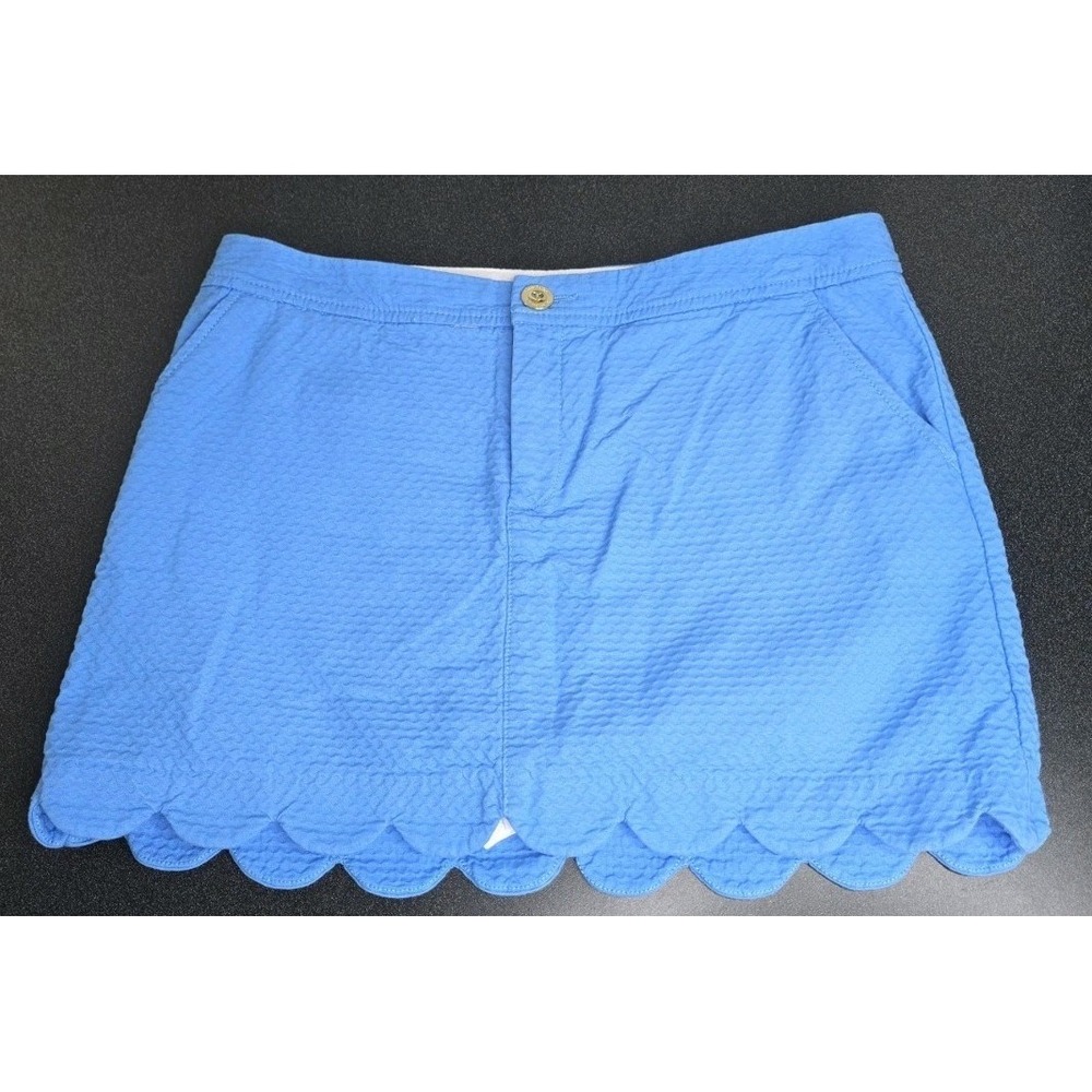 Lilly Pulitzer Women Colette Scallop Hem Skort Zanzibar Blue 8 Cottage Golf Core
